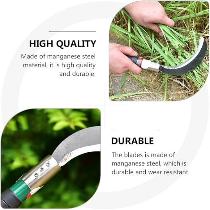DOITOOL 2pcs Weeder Device Cutter Sickle Manganese Gardening Harvest Steel Grass Hook Reaping Tool Chopping Manual Multipurpose Tree