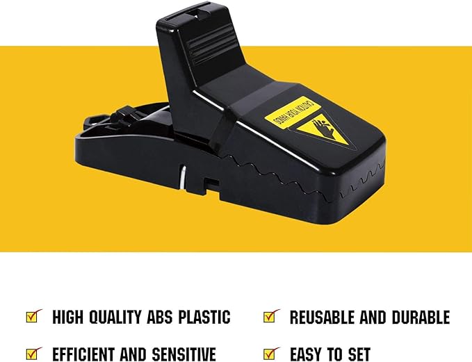 6 Pack Mouse Traps Indoor for Home,Mice Traps for House,Reusable Mouse Trap That Work,Small Mice Catchers for Home Indoor, Quick Set Mousetraps Effective