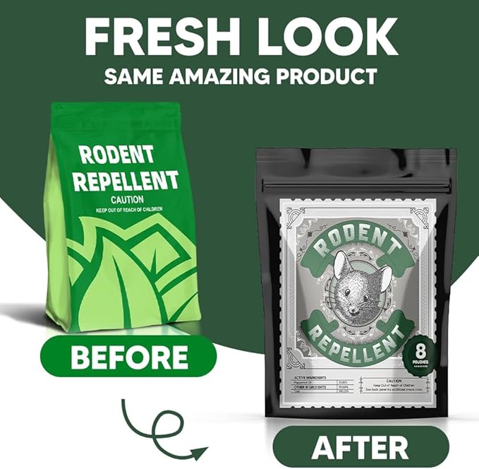 Rodent Repellent, Mouse Repellent Pouches, Mice Repellent Indoor, Rat Repellent for House, Extra-Strength Peppermint to Repel Mice and Rats, Mouse Deterrent Outdoor, Keep Mice Out of Camper-8P