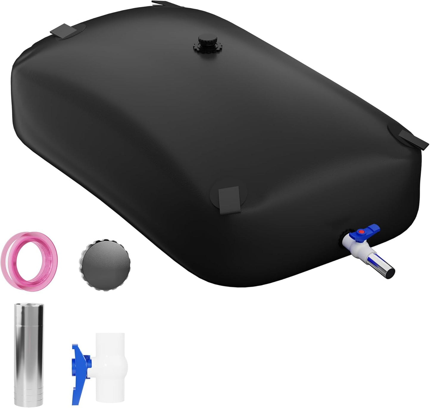 Large Capacity Portable Water Tank Containers, Bladder Tank for Drought Resistance, Fire Prevention, Emergency Water, Agricultural Irrigation Outdoor(240L/63Gal,Black)