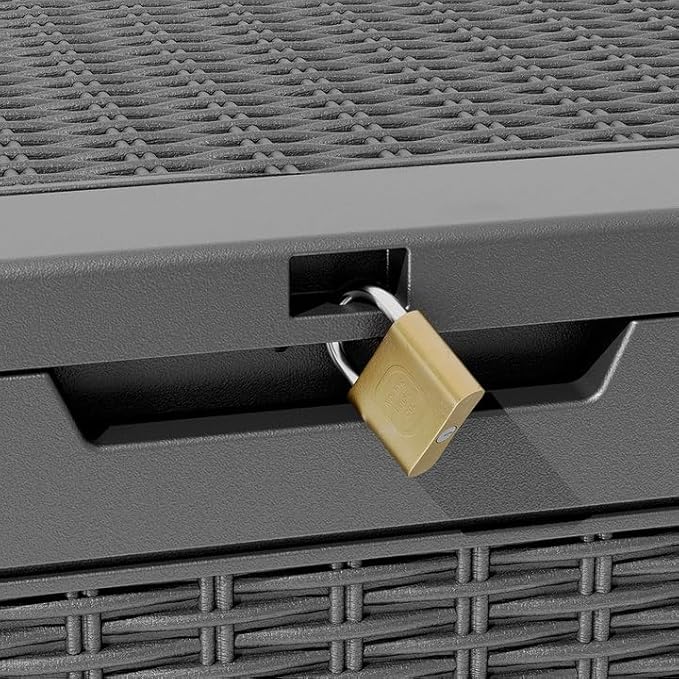 Deck Box, 31 Gallon Resin Outdoor Storage Box, Waterproof and UV Resistant Lightweight Storage Deck Box for Garden Tools, Supplies