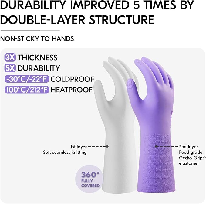 Vgo... Extra Long Gardening Gloves with Fresh Rich Aromas,Waterproof,Slip-Resistant,Chemical-Resistant Glove for Gardening,Outdoor Work(TP1117)