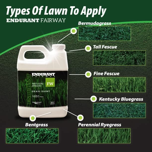 Endurant Turf Colorants - Fairway Spray On Green Grass Paint for Lawns - Revives Dry, Patchy Yards - Dark Grass Hue - Easy to Use, Concentrated Turf Grass Dye - Covers Approx 1,000 Sq Ft - 32Oz