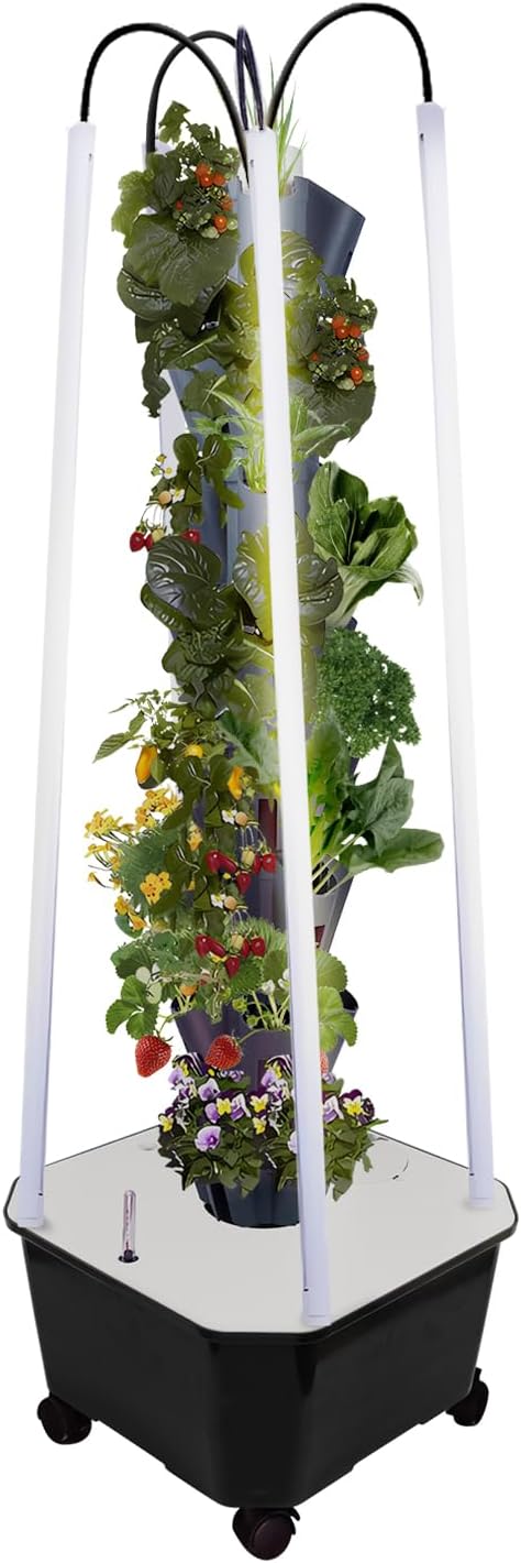 Hydroponic Growing System with Grow Lights, Indoor Gardening System, Grow Plant Food at Home with 40 Pieces at a time for Fruits, Vegetables, Herbs, and Miniature Greens (No Seedlings Included)