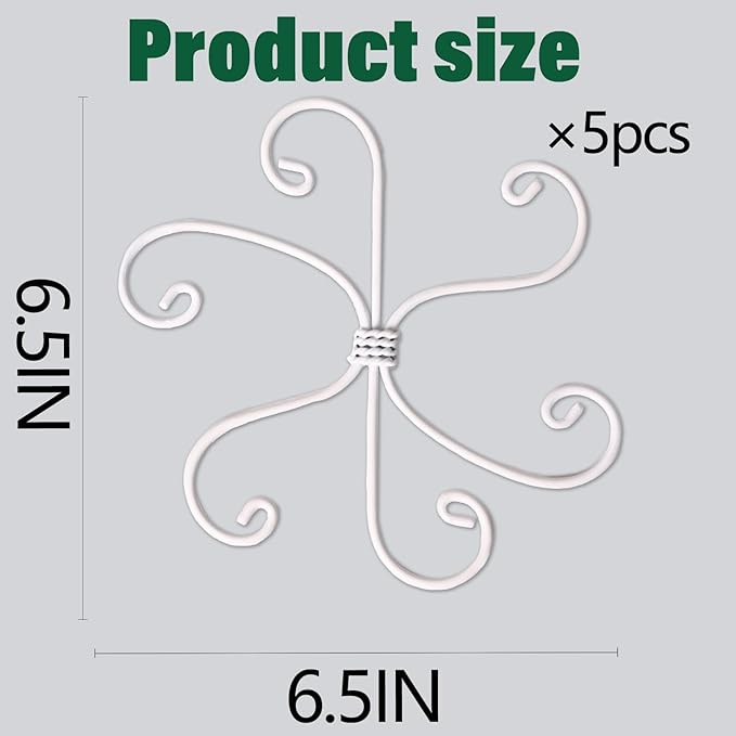 6.5 * 6.5in Monstera Plant Support Hook 5PCS - Durable Stabilizer & Leaf Holder for Indoor Plants, Flexible Installation & Soft Grip Design - Perfect for Fishbone Cactus and Other Houseplants