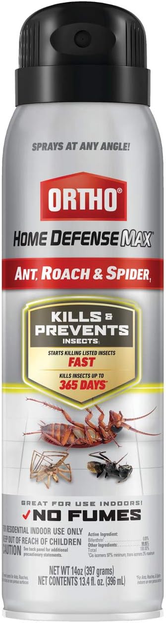 Ortho Home Defense Max Ant, Roach and Spider1: Indoor Insect Spray, Kills Ants, Beetles, Cockroaches and Spiders (as Listed), No Fumes, 14 oz.