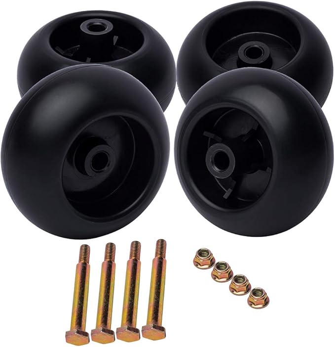 4 Pack lawn mower Deck Wheels Replacement 753-04856A Fits Cub Cadet RZT50 RZT54 LT1050 AM116299 M111489