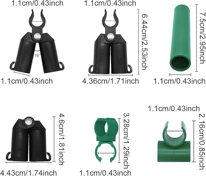 70Pcs Adjustable Plant Trellis Connector Clip Plastic Plant Connector Stakes Garden Plastic Connector Connecting Joint Buckle Clip 11mm
