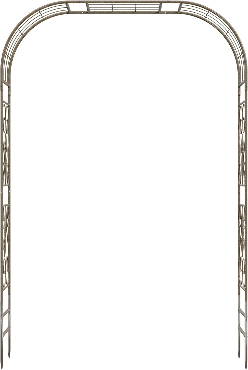 Jardineer Metal Garden Arbor,104.3-Inch Tall,Flat-Top Wrought Iron Outdoor Archway,Heavy-Duty Trellis for Climbing Plants,Perfect for Backyard Garden Entrance,Designed for Roses and Wisteria (Copper)