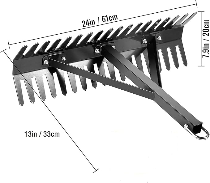 Shengyi Pond Rake, Aquatic Weed Removal Tool with Steel Blades, 24 inch Lake Weed Cutter with 66ft Rope