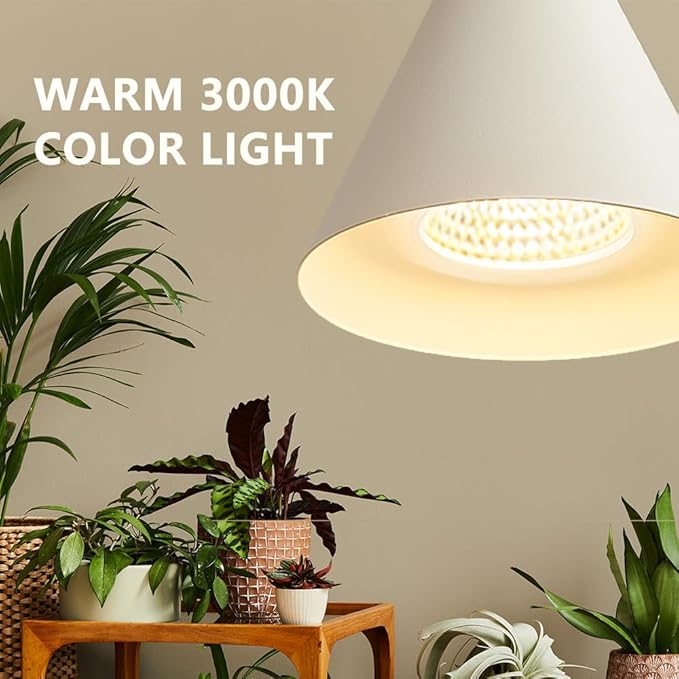 Hanging Grow Lights for Indoor Plants, Full Spectrum, with Timer and 15FT Power Cord, 20W Pendant Plant Lights for Indoor Growing, Large Tall Plant, Garden, Flowers, Greenhouse(White)
