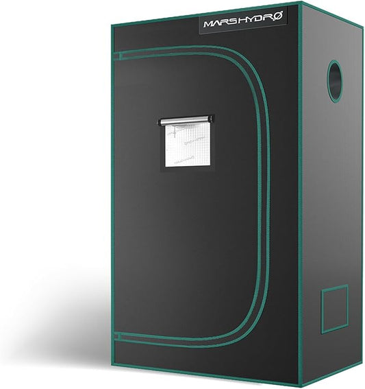 MARS HYDRO 3x1.6 Advanced Grow Tent, 36"x20"x63" High Reflective Mylar 1680D for Hydroponics Indoor Plant Growing, with Observation Window,Floor Tray and Smooth Zipper for TS600