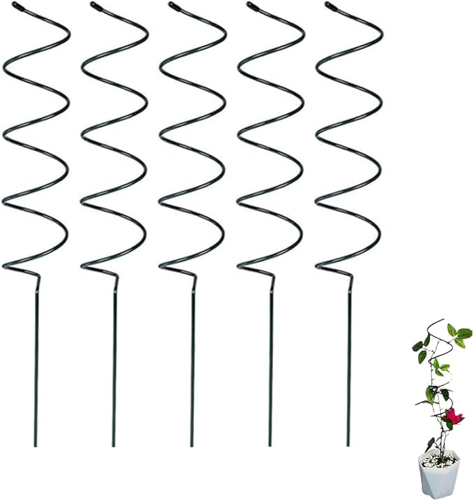 Tomato Twist Stake, Twisted Tomato Stakes Plant Supports, Tomato Cages Climbing Stake, Plant Support for Potted Plants Tomato Rose Vine, Plant Support Stakes for Potted Plants (5pcs)