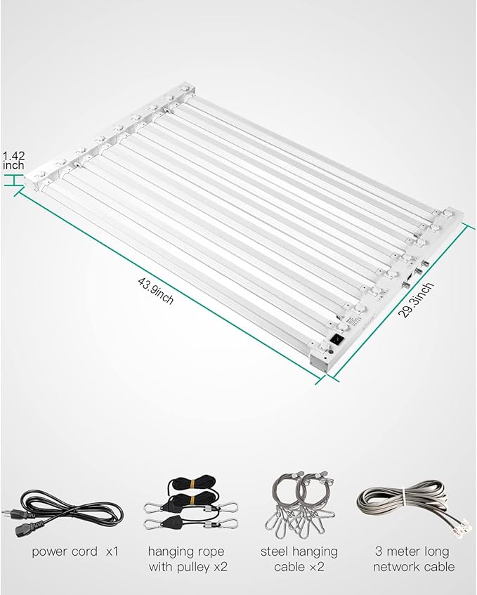 SZHLUX 620W LED Grow Light 4×6ft Daisy Chain Dimming Full Spectrum Grow Light for Indoor Plants, Sunlight Plant Light for Seedling Veg and Bloom Commercial Grow Light