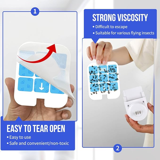 40 Pack Refill Glue Cards, Saferr Home Fly Trap Refill Compatible with Saferr Home SH502, S23005-06