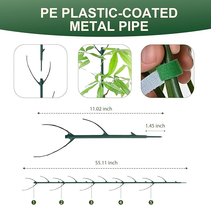 10 Pack Stackable Monstera Plant Support, 2025 New Plant Stakes for Indoor and Outdoor Plants Use, Garden Stakes for Climbing and Potted Plants, Pothos, Philodendron (10 Pack)