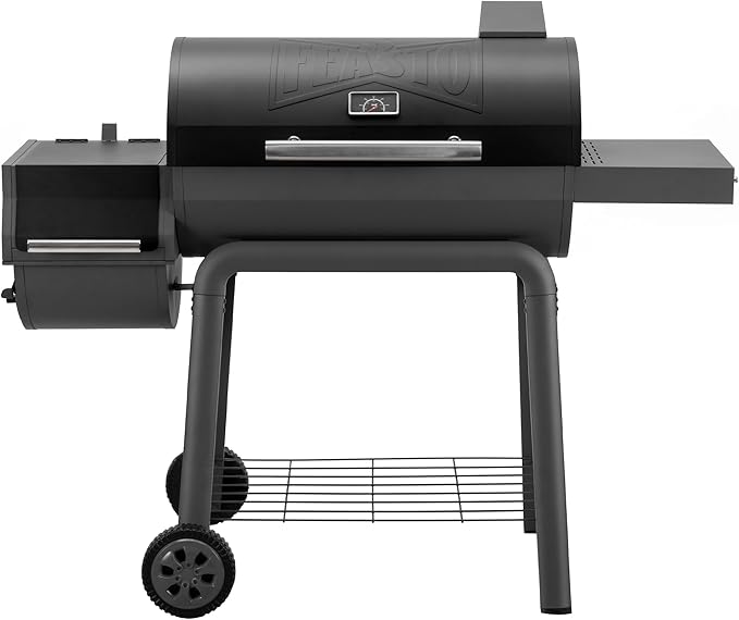 BBQ Charcoal Grill with Offset Smoker Grill and Side Table, 30-In Heavy-Duty Outdoor BBQ Grill with 832 Sq. In. Cooking Space for Outdoor Barbecue in Backyard, Patio and Parties, Black