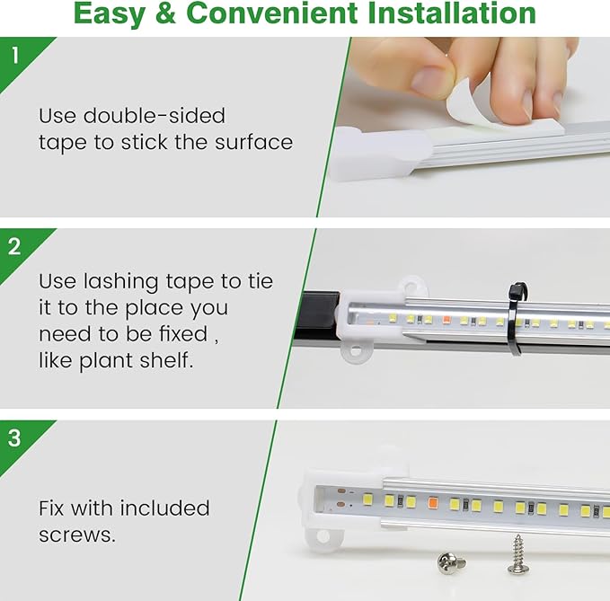 Wiaxulay Grow Light, 360 LEDs Full Spectrum Plant Light for Indoor Plants, 6 Bars/16 in Grow Light Strip with Auto Timer 6/12/16 Hrs, 3 Switch Modes, 5 Dimmable Levels for Green House Hydroponics