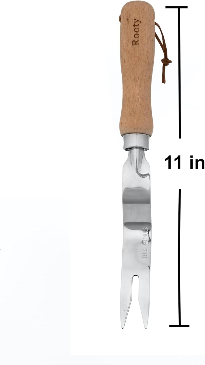 Rooty Gardening Dandelion Weeder Tool with Stainless Steel, Wooden Handle,Easy for Garden Weeding Removal,Weed Puller/Rust Resisitant