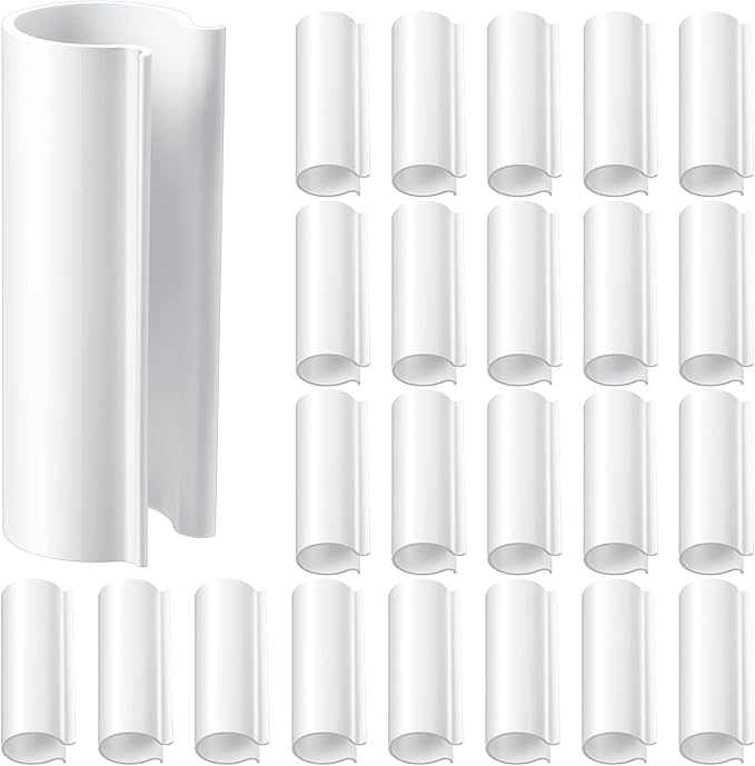 Jetec 32 Pcs PVC Pipe Clips Pool Cover Clamps for Above Ground Pool Greenhouses, Row Covers, Garden, Shelters, Bird Protection, 2.4 Inch Long(for 1/2 Inch PVC Pipe,White)