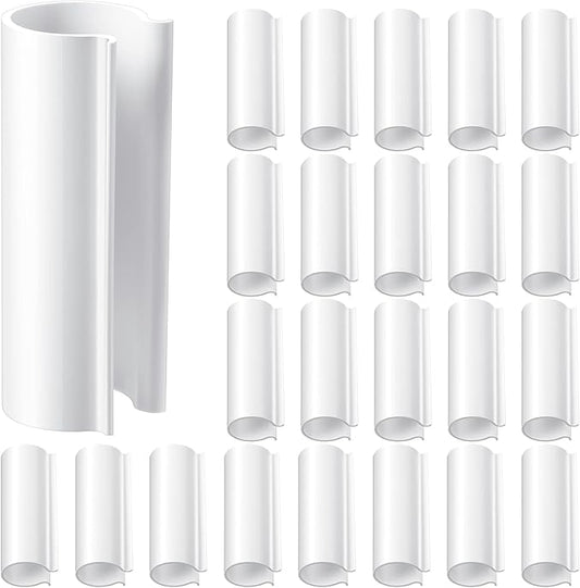 Jetec 32 Pcs PVC Pipe Clips Pool Cover Clamps for Above Ground Pool Greenhouses, Row Covers, Garden, Shelters, Bird Protection, 2.4 Inch Long(for 1/2 Inch PVC Pipe,White)
