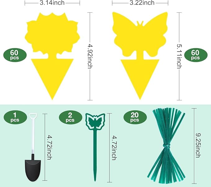 120 Pack Fruit Fly Trap for Indoors, Fungus Gnat Killer Indoor Sticky Traps for Mosquito and Flying Insects, Bug Pest Insect Catcher Killer for Houseplant Non-Toxic