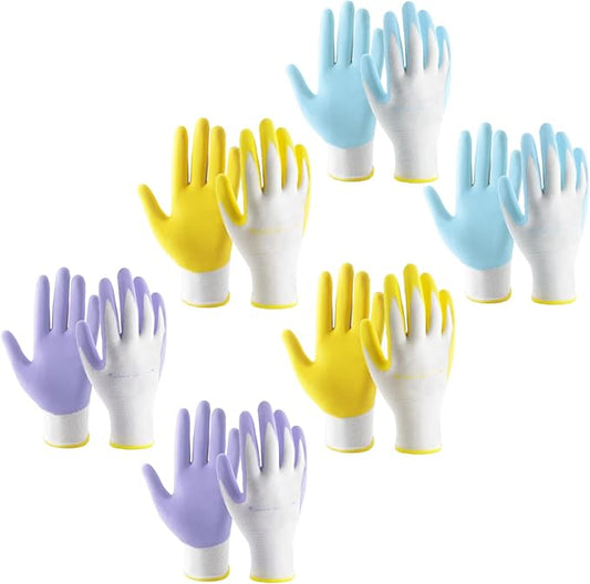 HLDD HANDLANDY Gardening Gloves for Women, Womens Work Gloves with Foam Nitrile Coating, 6&3 Pairs Garden Gloves DIY Gloves