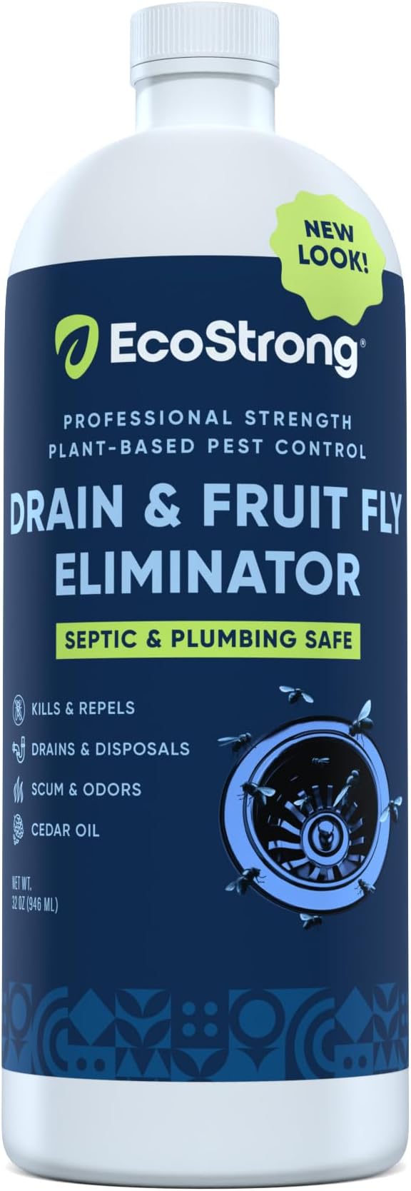 Fruit Fly Drain Treatment | Drain Fly Eliminator | Eliminates Gnats, Sewer Flies and More - Works in All Drains - 32 Fl Oz