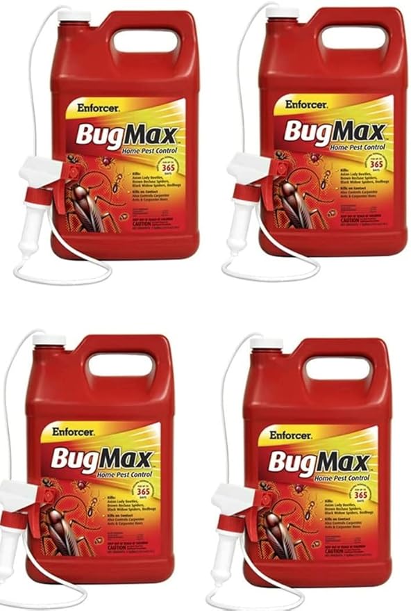Enforcer BugMax Home Pest Control - EBM128 (Case of 4) - Kills Roaches, Ants, Fleas, Ticks, termites, Carpenter Ants, Brown Recluse Spiders, Black Widows, Carpenter Bees and Bedbugs