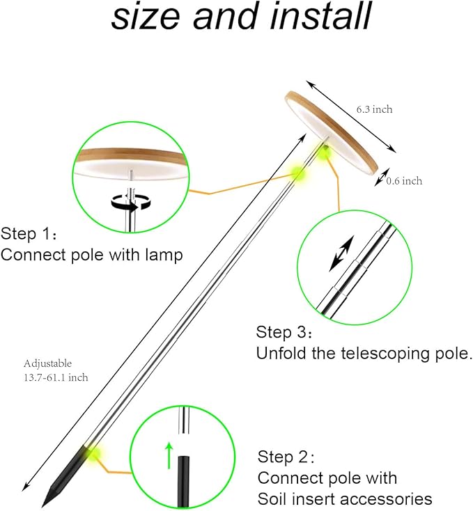 Plant Grow Light,yadoker LED Growing Light Full Spectrum for Indoor Plants,Height Adjustable, Automatic Timer, 5V Low Safe Voltage,Idea for Large Plant Light