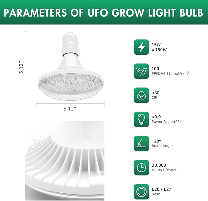 Hanging Grow Lights for Indoor Plants, UFO Far Red Therapy LED Light, 150w Grow Spectrum Enhancement Plant Light, 730nm, Used for Flowering and Fruiting, Perfect Sun-Loving Flowers and Succulents