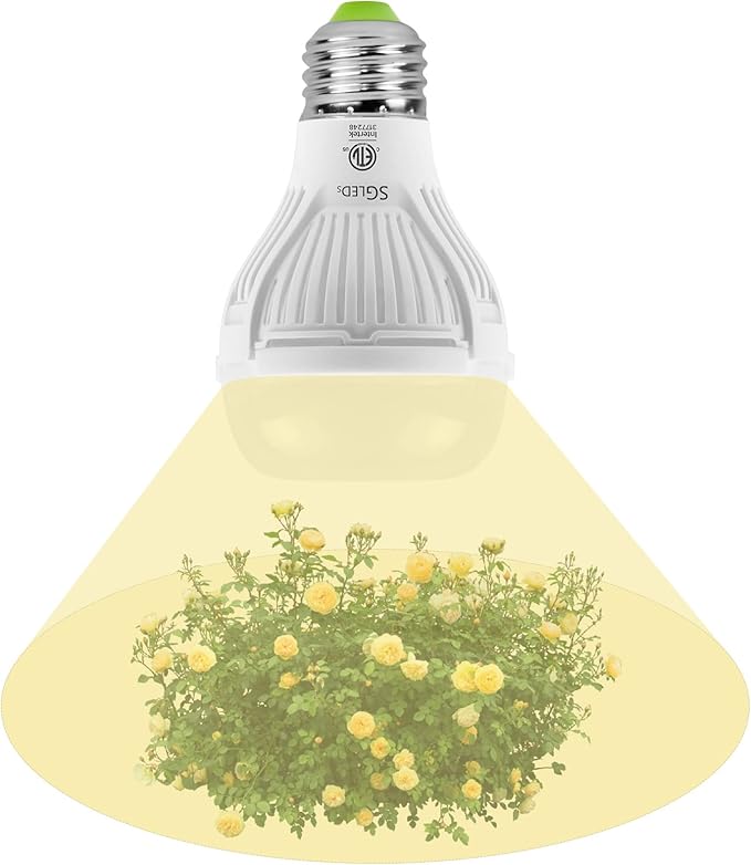 Grow Light Bulb 10 Watt with Ceramic Technology PPF 17.5 umol/s LED Full Spectrum Grow Lamp with High PPFD, Energy Saving Plant Lights for Seeding Growing