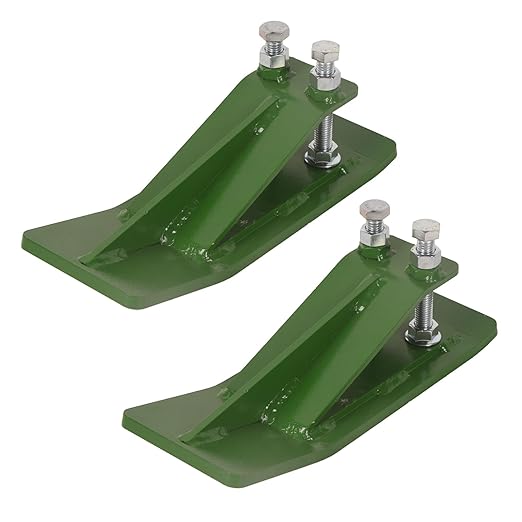 Tractor Bucket Protector, 2Pcs Ski Edge Protector Turf Tamer Double Lock Nuts and Bolts 4.5” Width Bucket Attachment Bucket Edge Anti-Skid for Snow Leaves Removal Spreading Gravel, Green