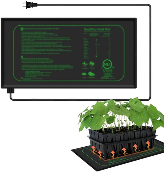 Seedling Heat Mat for Seed Starting, 10" x 20.75" 21W Waterproof Heating Pad for Indoor Tray Plants,Safe & Durable Warm Mats for Hydroponics Germination