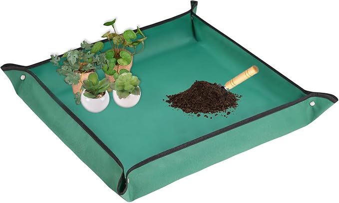 Repotting Mat - Enhance Your Indoor Gardening Experience! Waterproof Oxford Fabric Plant Mat, 29"x 29", for Mess Control and Transplanting. Foldable Portable Gardening Mat and Potting Tray