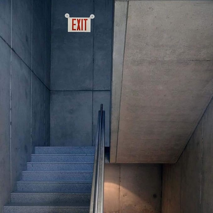 1 Pack Red Led Exit Sign with Emergency Lighting Battery Backp -Two LED Adjustable Head -120V/277V-UL Listed-Exit Lighting -Dual LED Lamp ABS Fire Resistance for Power Failure.