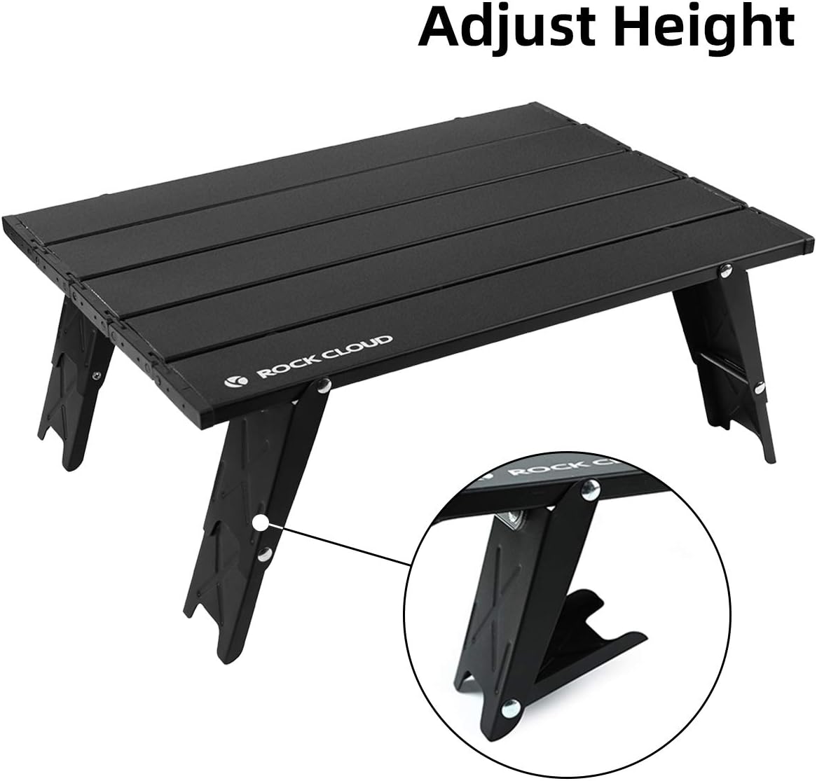 ROCK CLOUD Ultralight Folding Beach Table Adjust Height Aluminum Portable Mini Camping Table