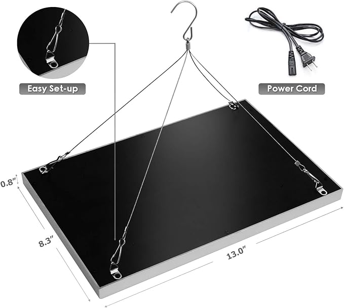 Diboys LED Grow Light for Indoor Plants, 45W Plant Lights Full Spectrum Panel Grow Light for Seedlings, Succulents, Micro Greens, Vegetable and Flower, 2 Pack