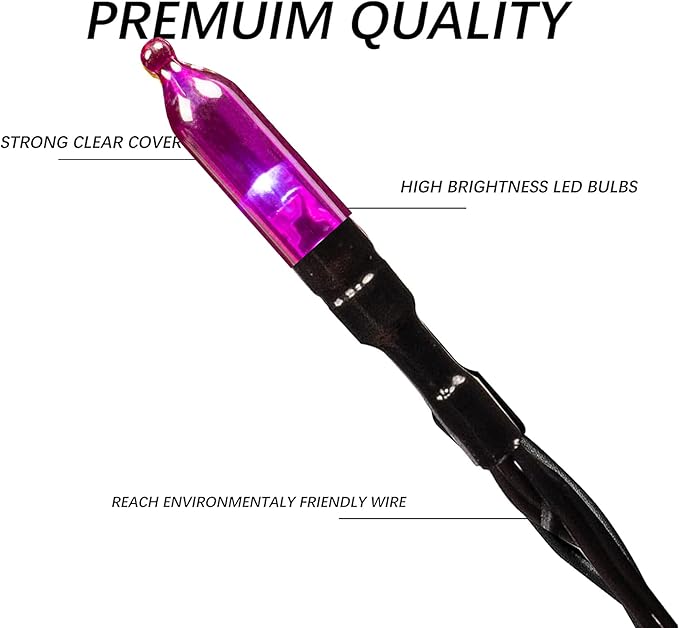 Dazzle Bright 200 LED Halloween Mini String Lights, 65 FT Connectable Waterproof 8 Modes Fairy Lights for Indoor Outdoor Patio Garden Holiday Party Decorations (Purple & Orange & Green)