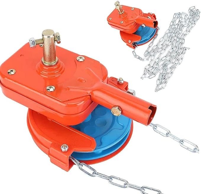 UYGALAXY Manual Winch Greenhouse Film Roll Up Roof Unit for Ventilation ﻿Agricultural Manual Film Coiler Device Side Top Film Coiling Rolling Blinds Machine(13ft Circumference Chain)