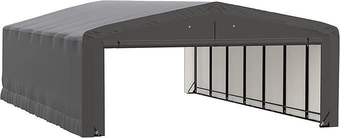 ShelterLogic ShelterTube Garage & Storage Shelter, 20' x 32' x 10' Heavy-Duty Steel Frame Wind and Snow-Load Rated Enclosure, Gray
