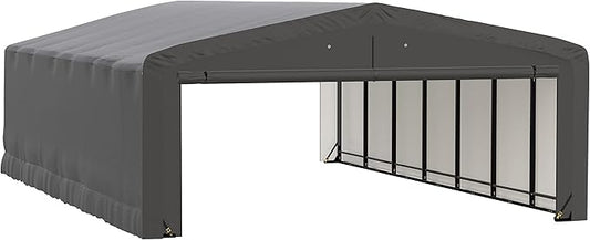 ShelterLogic ShelterTube Garage & Storage Shelter, 20' x 32' x 10' Heavy-Duty Steel Frame Wind and Snow-Load Rated Enclosure, Gray