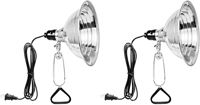 Simple Deluxe Clamp Light with 8.5 Inch Adjustable Aluminum Reflector, Suit for E26 Socket Max 150 Watt Lamp (No Bulb Included), 6 Feet 18/2 SPT-2 Cord, 2 Pack