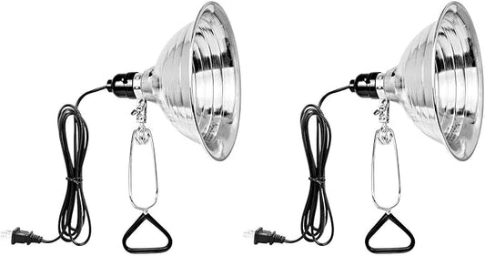 Simple Deluxe Clamp Light with 8.5 Inch Adjustable Aluminum Reflector, Suit for E26 Socket Max 150 Watt Lamp (No Bulb Included), 6 Feet 18/2 SPT-2 Cord, 2 Pack