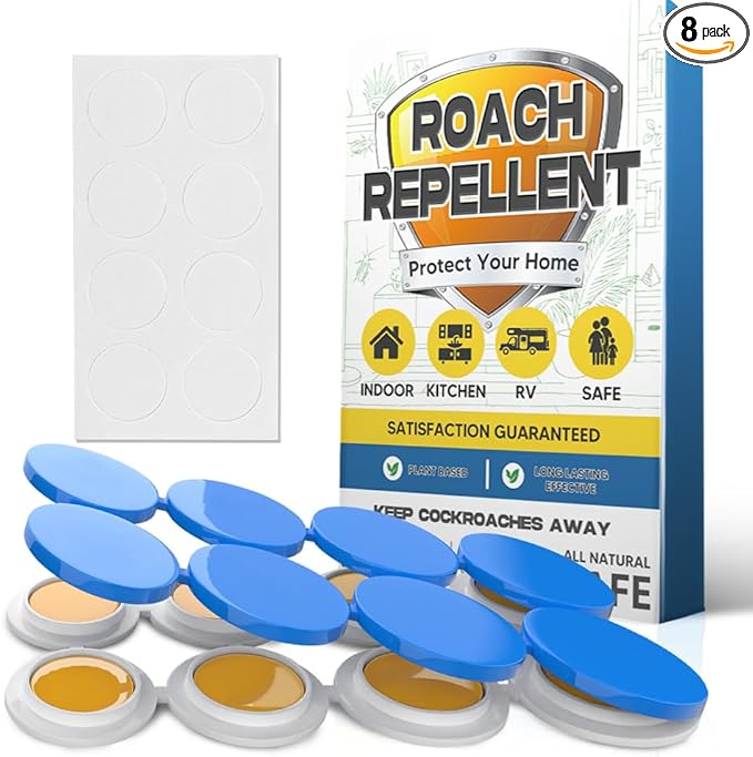 Roach Repellent, Cockroach Repellent Indoor Home, Roaches Deterrent, Keep Roaches Away, Pet Safe Roach Repeller Outdoor, Get Rid of Roaches-8P