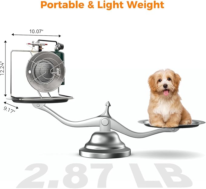 CAMPLUX Portable Propane Heater, 15,000 BTU Outdoor Gas Heater with Framed Handle for Patio, Camping, Hunting, Garage, Outdoor Use