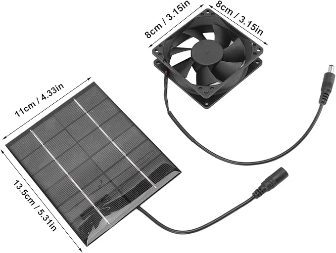 Solar Panel Fan Kit, Mini Solar Powered Exhaust Fan, Heat Dissipation Tool for Greenhouse, Chicken Coops, Sheds, and Windows