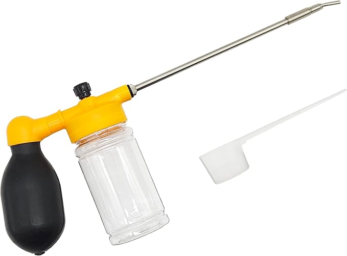 150ml Multi-Purpose Powder Duster Diatomaceous Earth Duster Powder Sprayer Bulb Duster with Length Adjustable from 11" to 23"