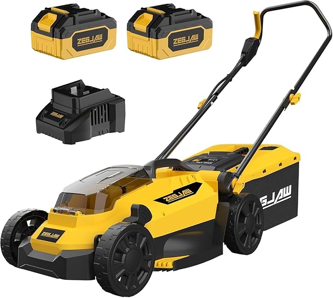 13-Inch 20V Cordless Electric Lawn Mower & 4.0Ah Battery