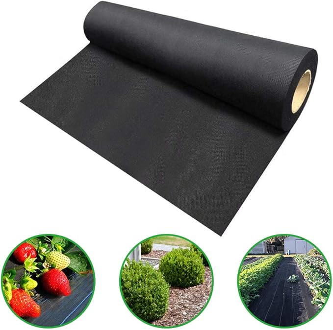 Agfabric Landscape Fabric Weed Barrier Non-woven Fabric 5x100ft 2.3oz Ground Cover Garden Mats,Garden weed barrier fabric